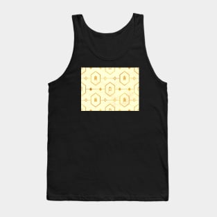 Gold Turtle Pattern on Light Marble Tank Top